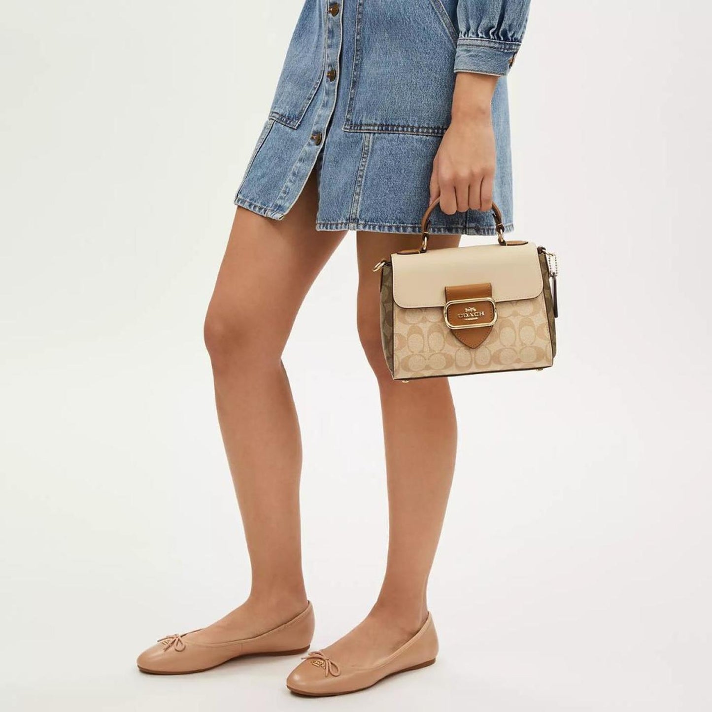 Coach Outlet Morgan Top Handle In Blocked Signature Canvas