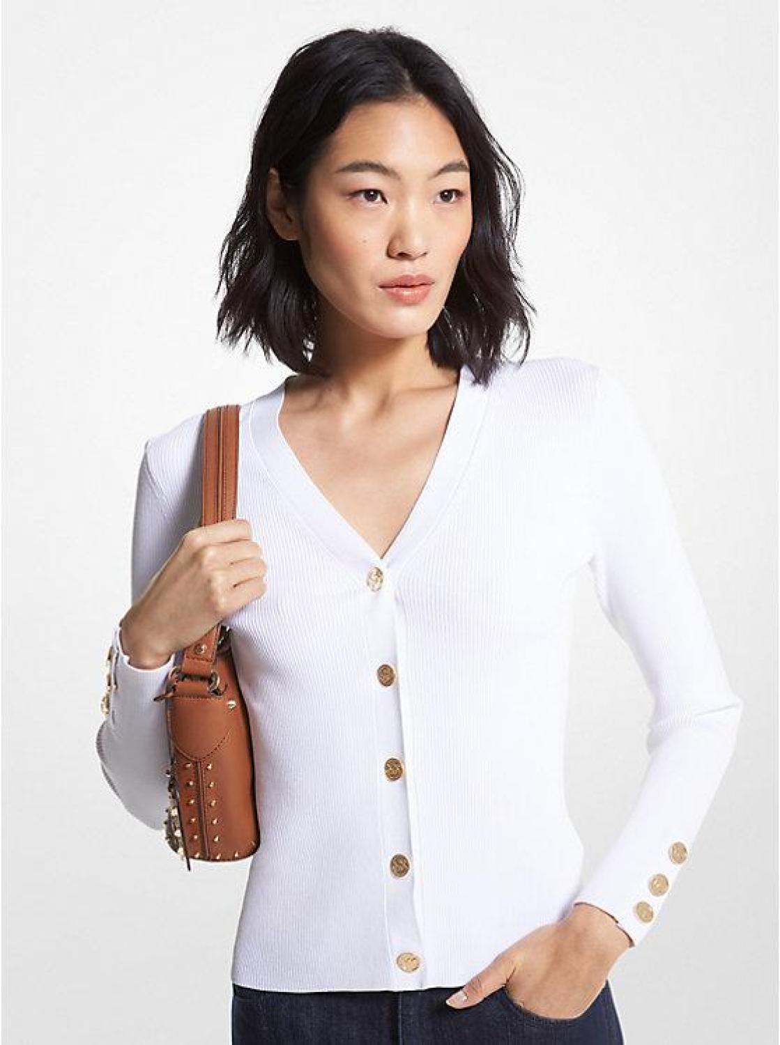 Ribbed Stretch Knit Cardigan