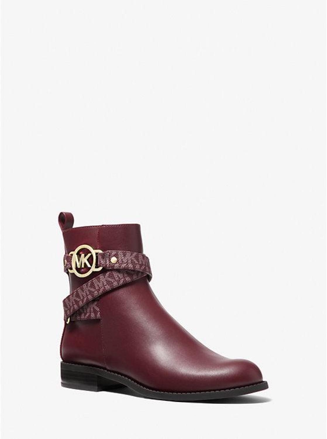 Rory Faux Leather and Logo Ankle Boot