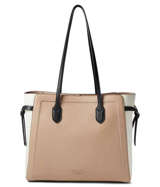 Knott Color-Blocked Pebbled Leather Large Tote