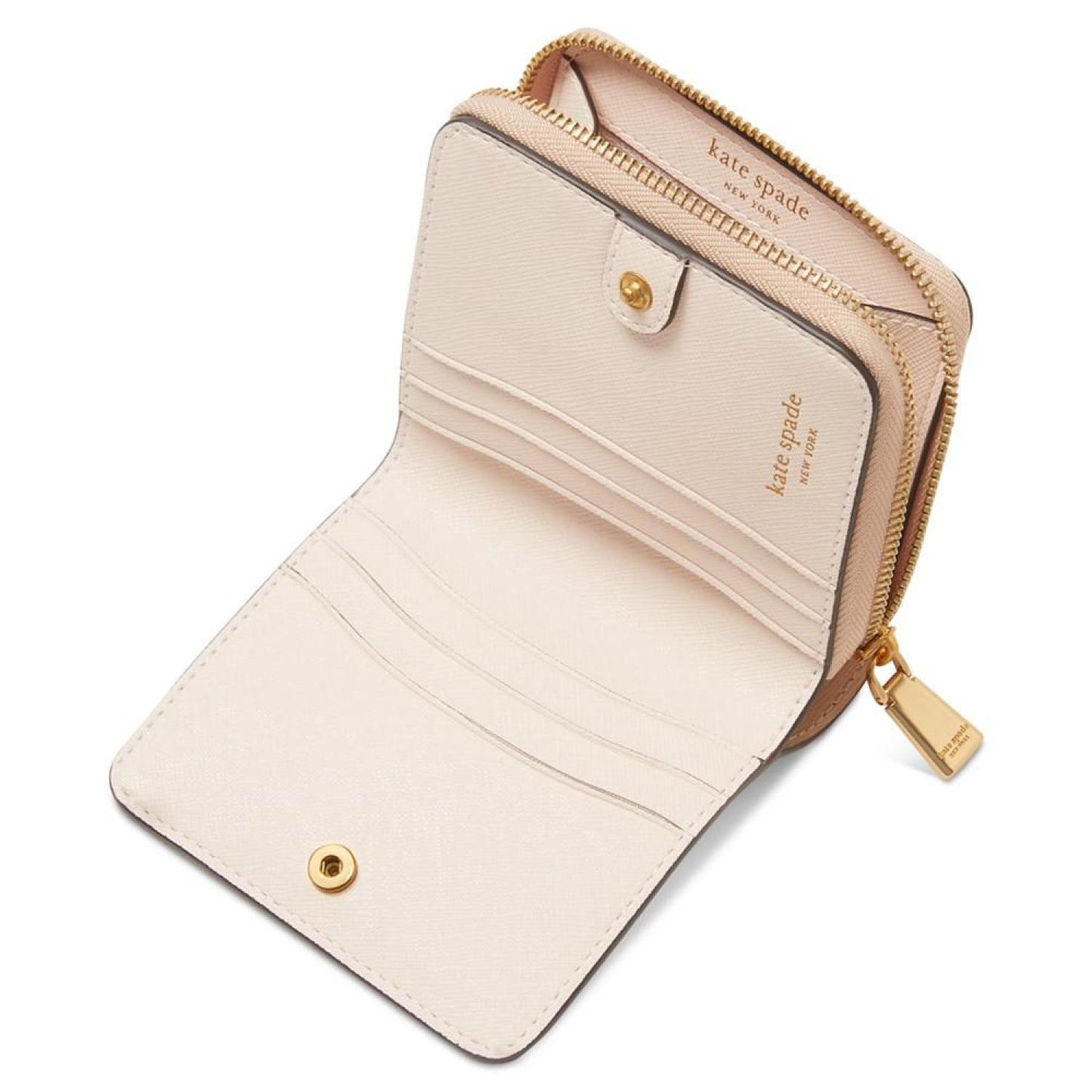 Morgan Colorblocked Saffiano Leather Compact Wallet