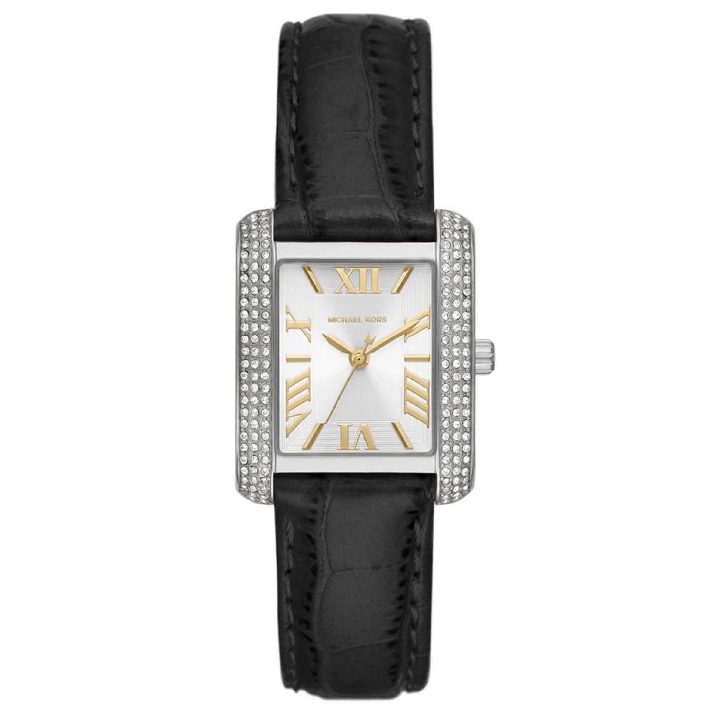 Women's Emery Three-Hand Black Genuine Leather Strap Watch 33mm