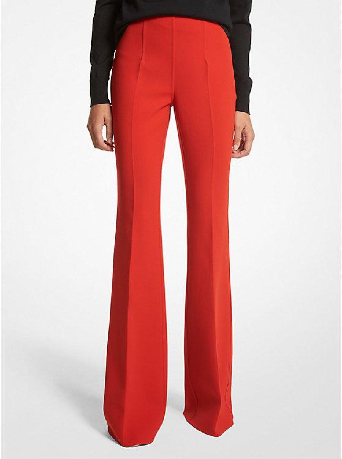 Brooke Double Face Stretch Wool Twill Flared Pants