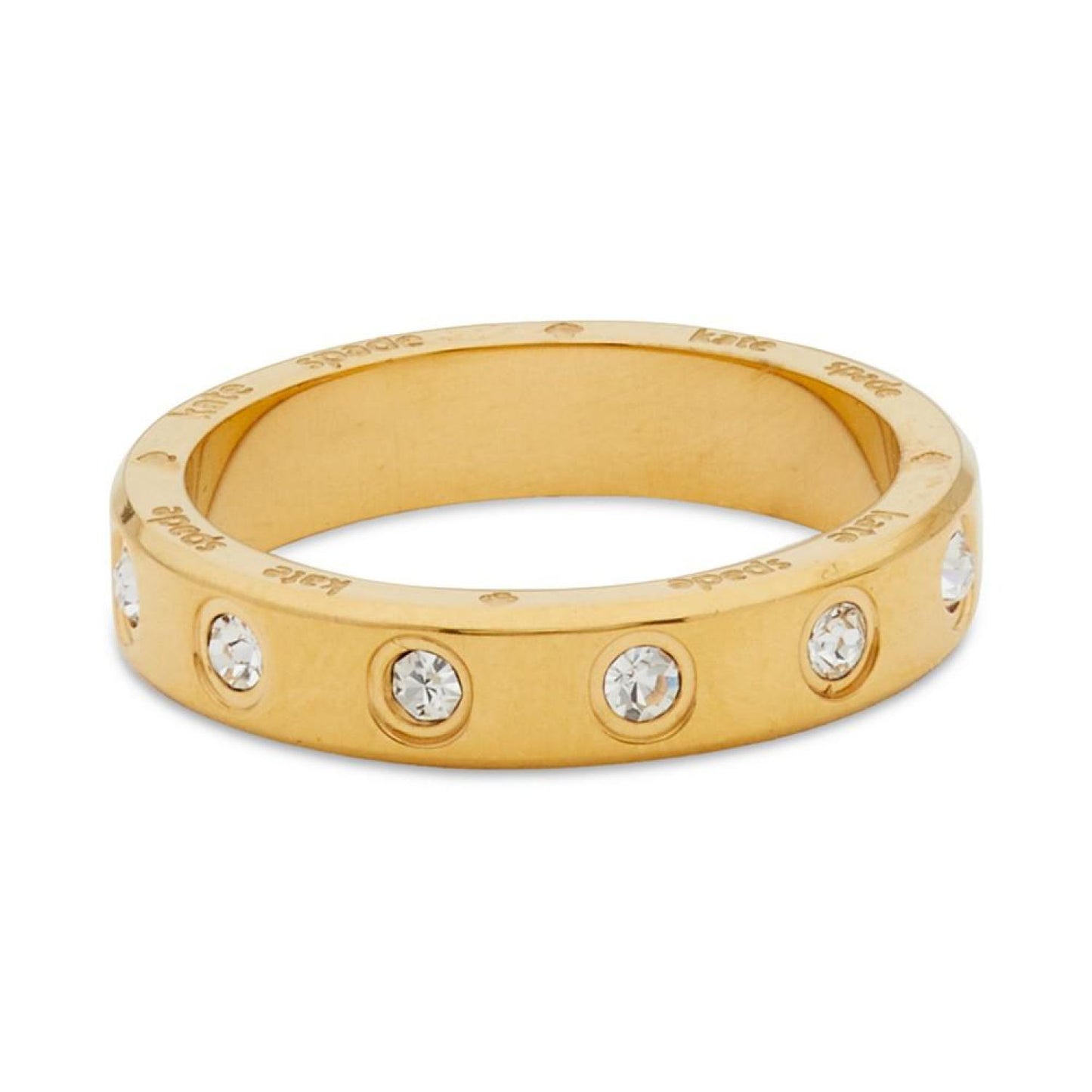 Gold-Tone Crystal Bezel Stack Ring