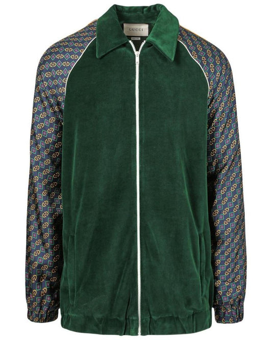Gucci Zip Over Silk-Trim Jacket