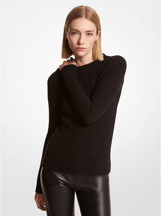 Ribbed Stretch Cashmere Sweater