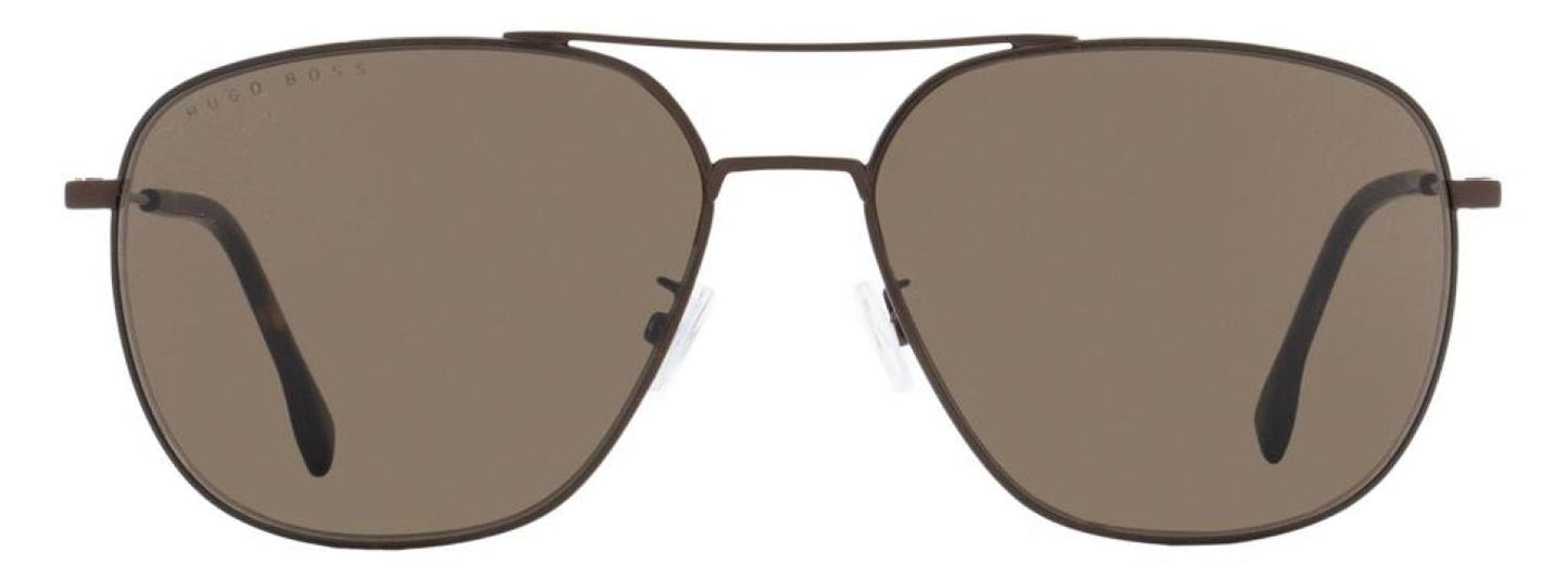Hugo Boss Men's Pilot Sunglasses B1218FSK 1OT70 Brown Ruthenium 62mm