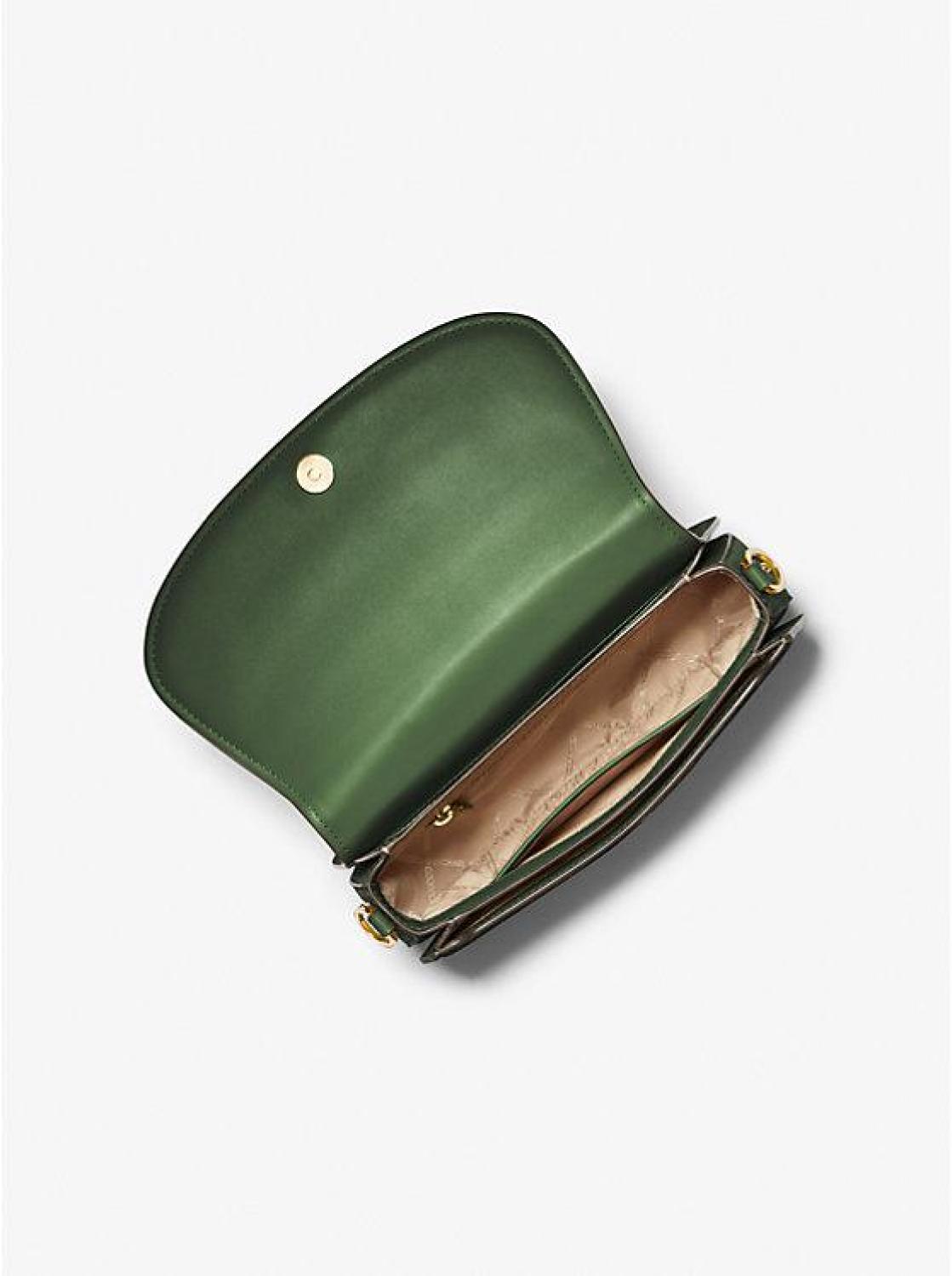 Mila Medium Crocodile Embossed Leather Messenger Bag