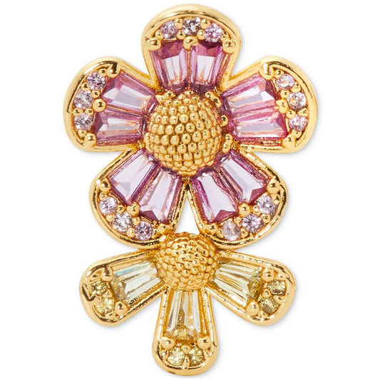 Gold-Tone Mixed Cubic Zirconia Fleurette Double Stud Earrings