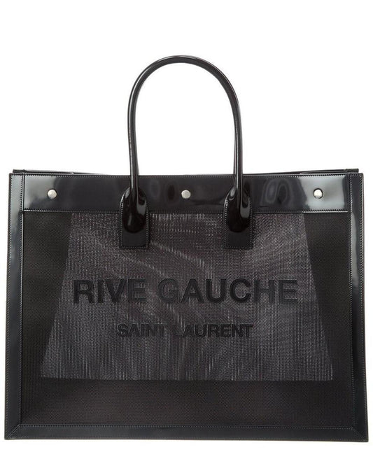 Saint Laurent Rive Gauche Mesh & Leather Tote
