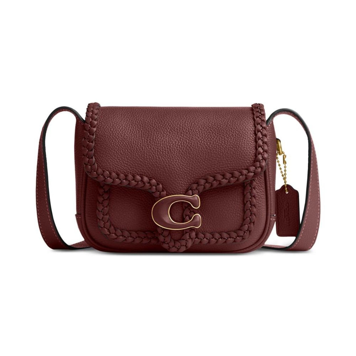Braided Trim Polished Pebble Leather Tabby Messenger 19