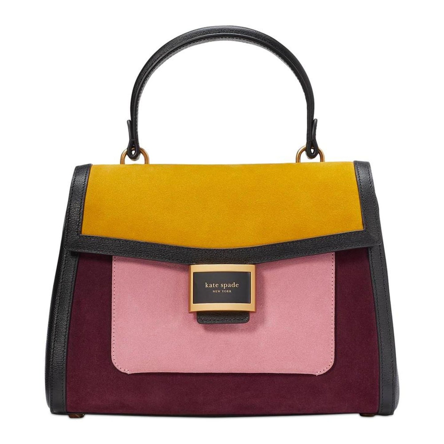 Katy Colorblocked Suede Small Top Handle Satchel
