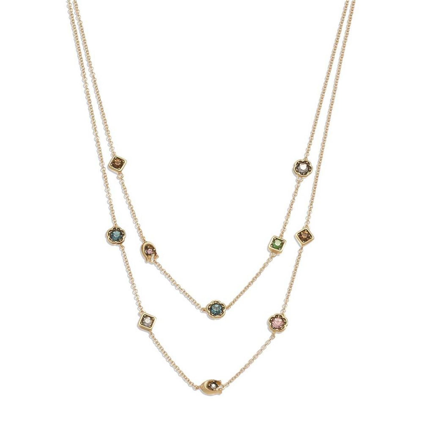 Faux Stone Signature Sculpted C Gem Layered Necklace