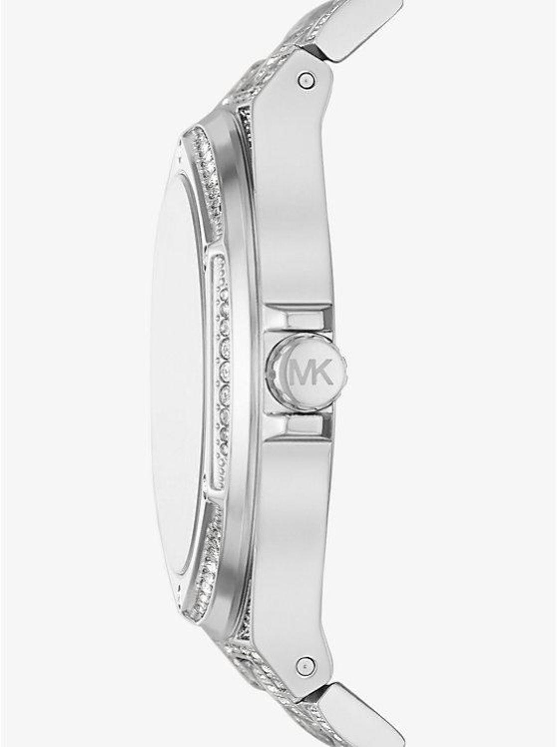 Oversized Lennox Pavé Silver-Tone Watch