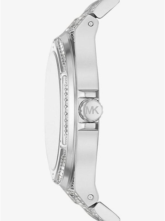 Oversized Lennox Pavé Silver-Tone Watch