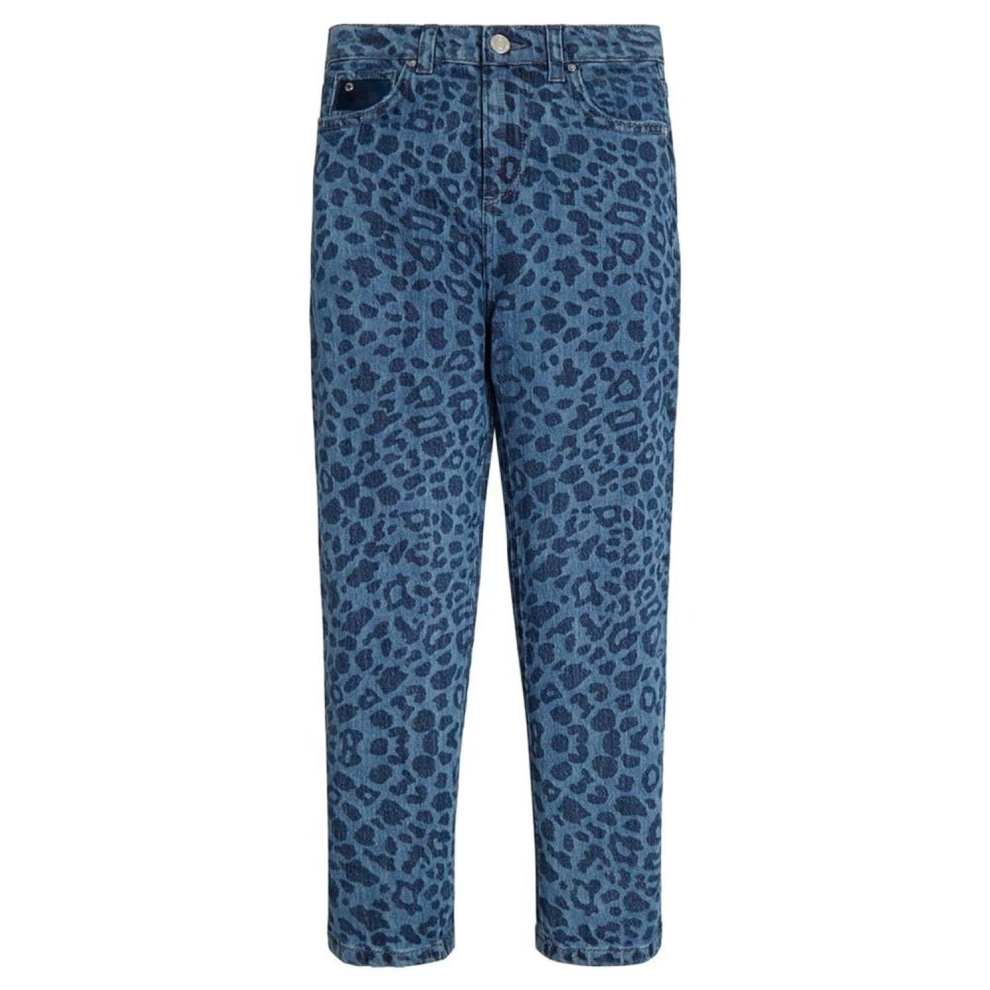 Big Girls Stretch Denim All Over Laser Leo Print 5 Pocket Jeans
