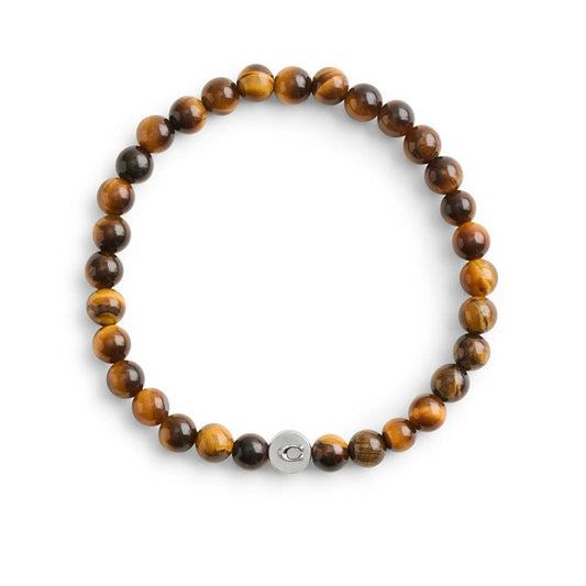 Men's Sterling Silver Signature Tiger's Eye Bead Stretch Bracelet