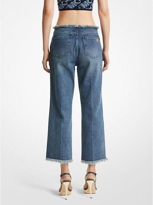 Frayed Denim Cropped Jeans
