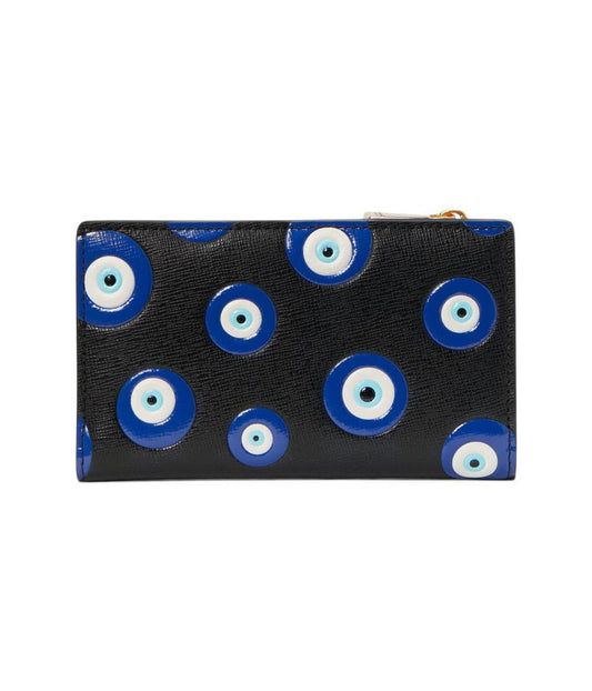 Morgan Evil Eye Embellished Small Slim Bifold Wallet