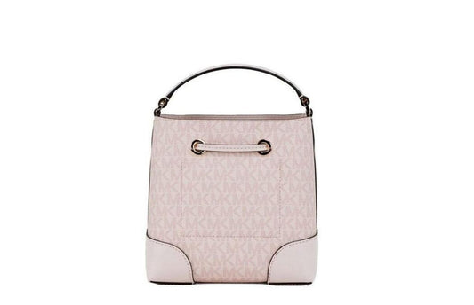 Michael Kors Mercer Small Powder Blush PVC Bucket Crossbody Handbag Purse Women's pink