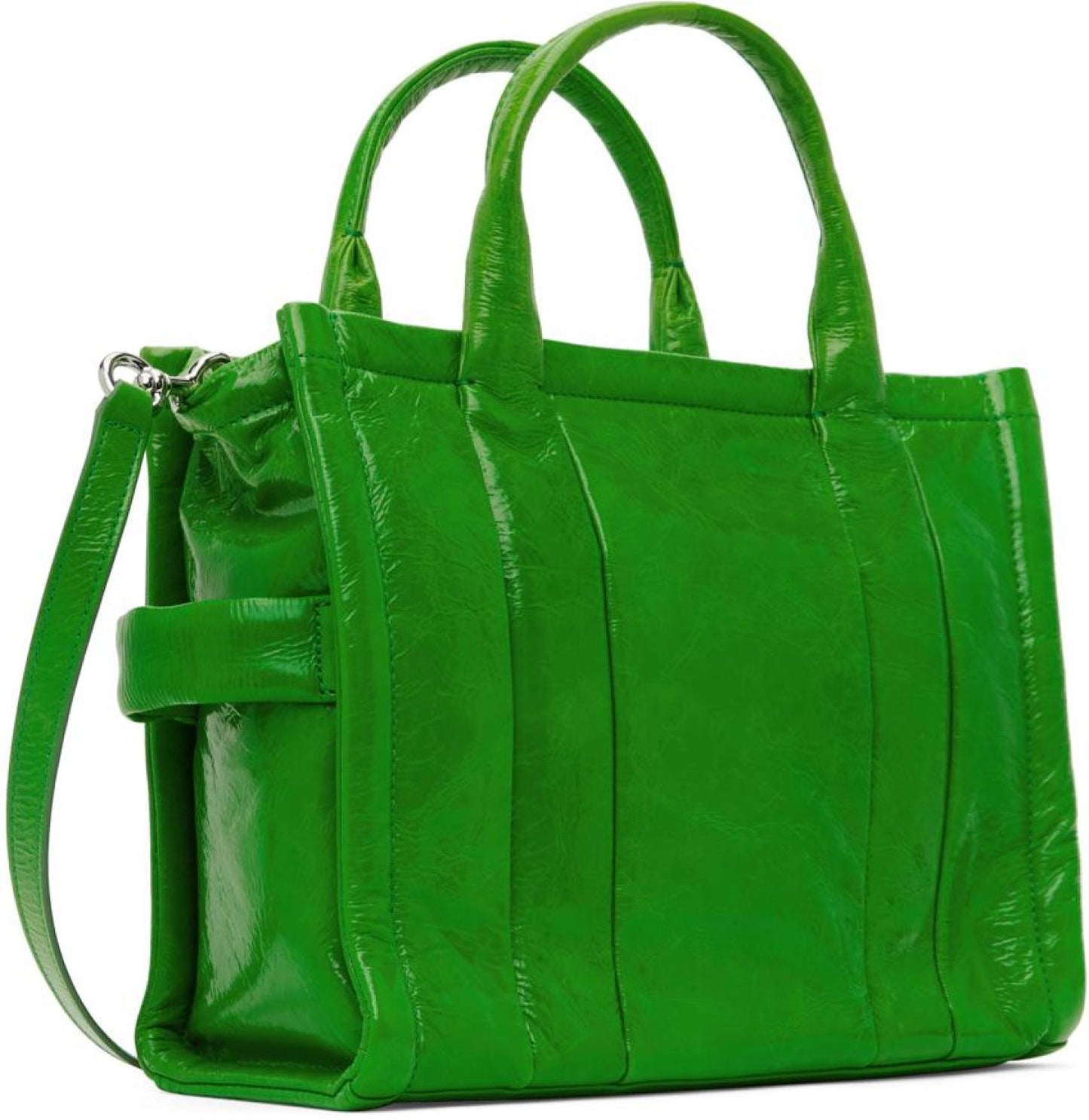 Green Medium 'The Shiny Crinkle' Tote