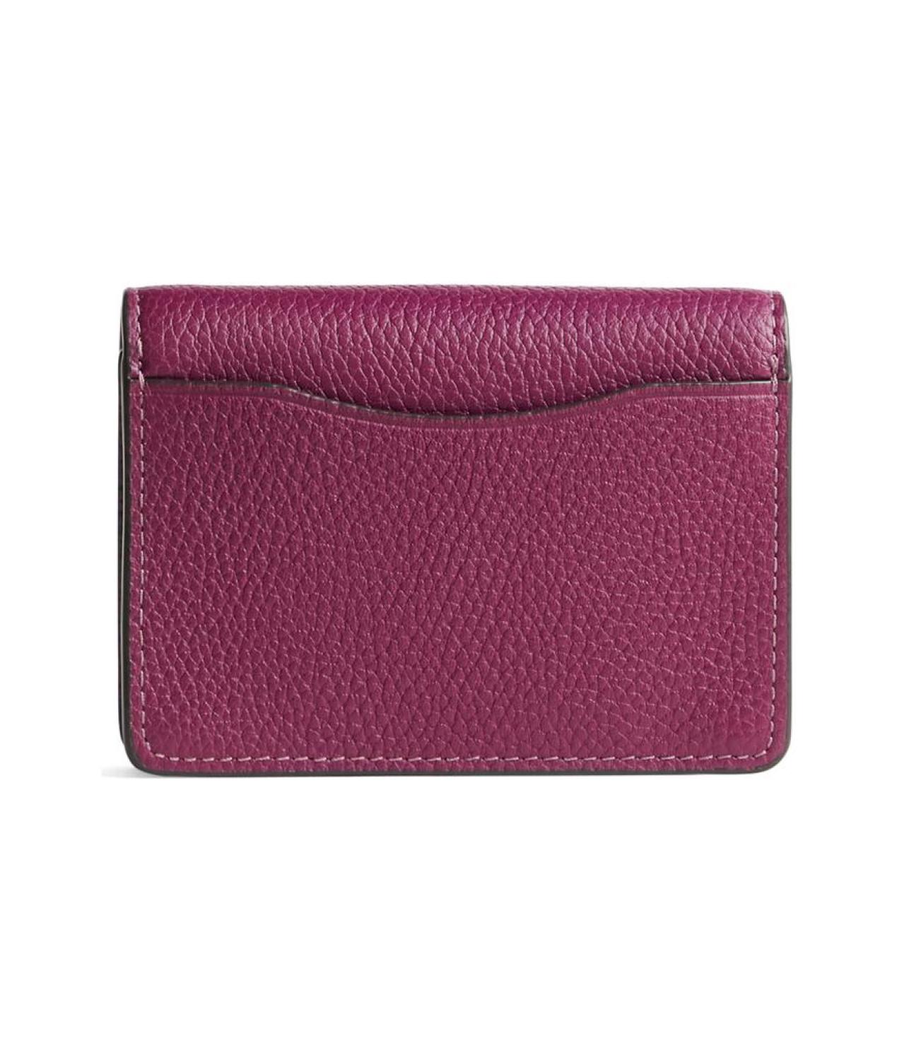 Refined Calf Leather Half Flap Card Case