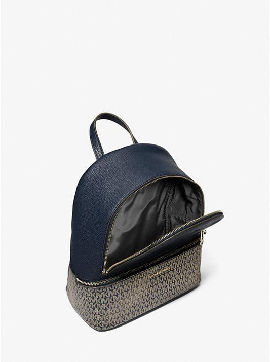 Logo Heart Faux Leather and Coated Canvas Kids Backpack