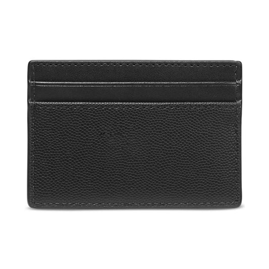 Men's Faux-Leather Card Case with Rhodium-Plated Hardware