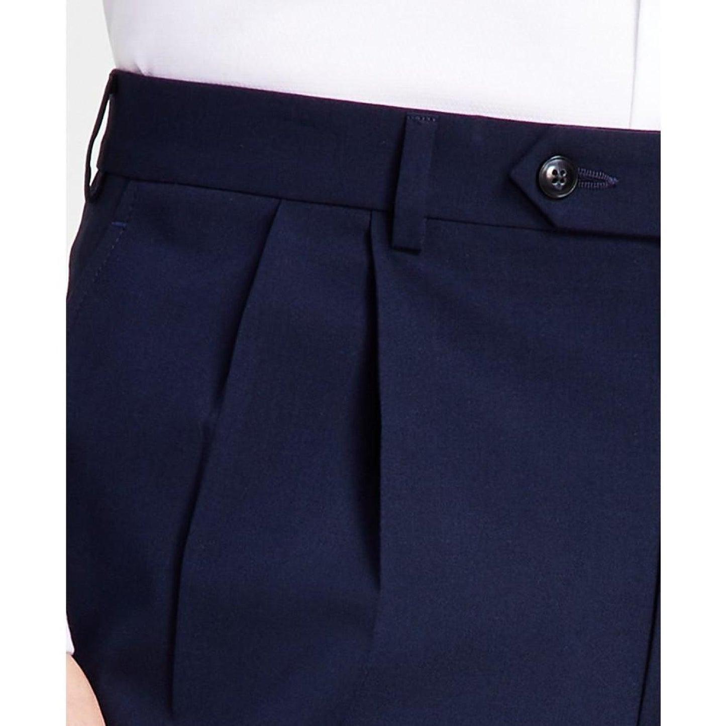 Men's Pleated Solid Classic Fit Pants