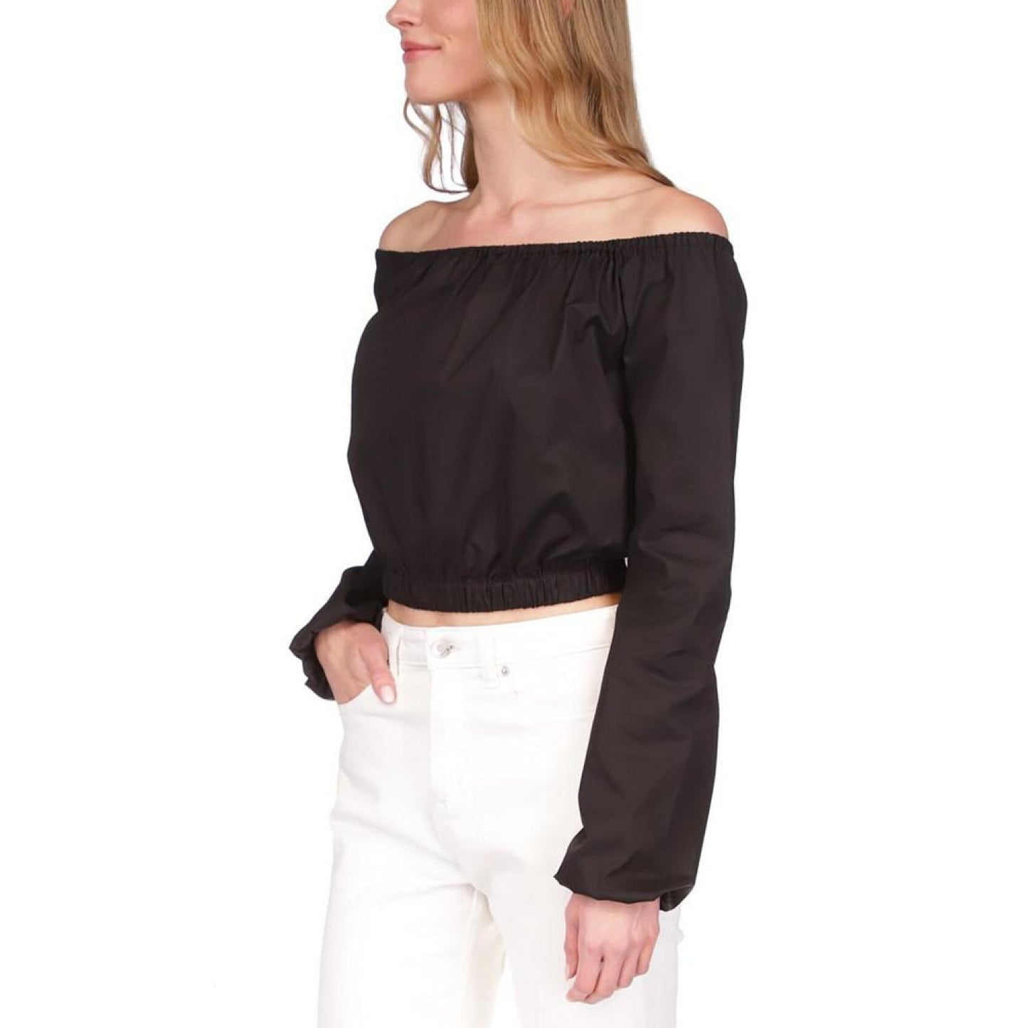 Women's Poplin Off-The-Shoulder Top