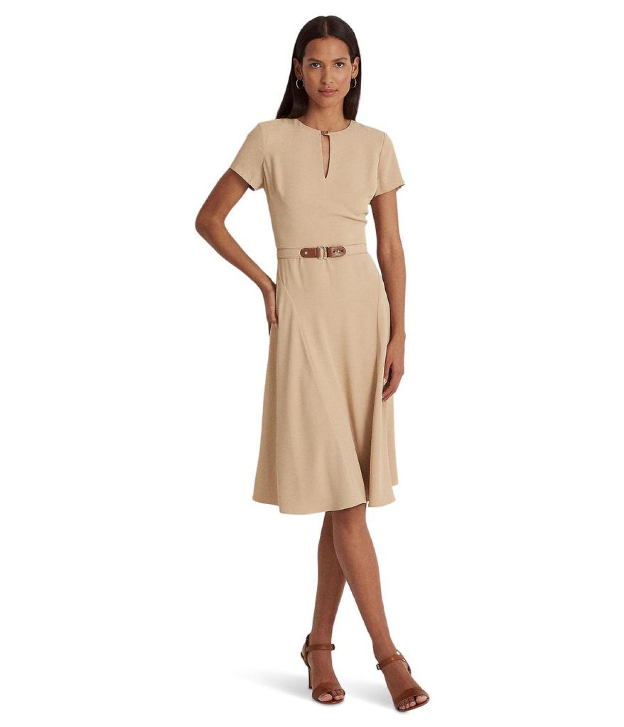 Belted Georgette Dress