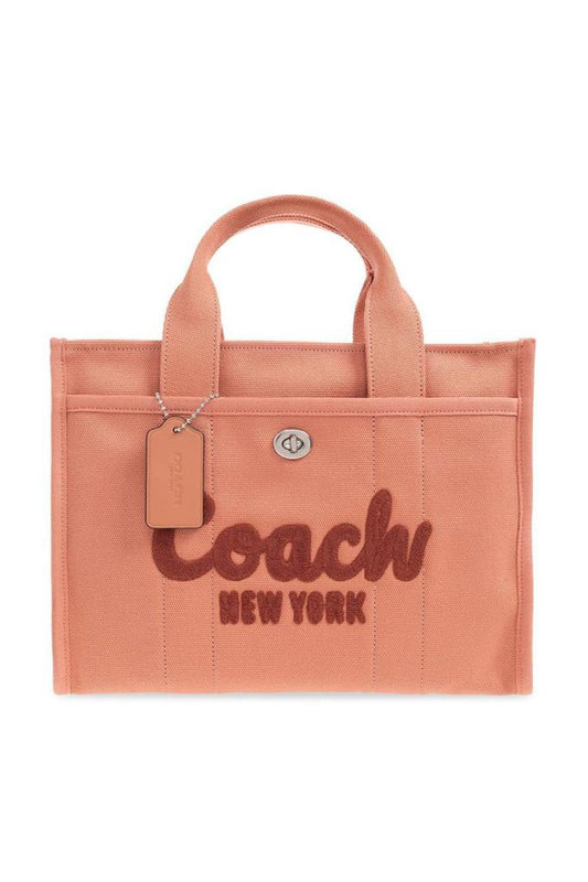 Coach Logo Flocked Zip-Up Tote Bag