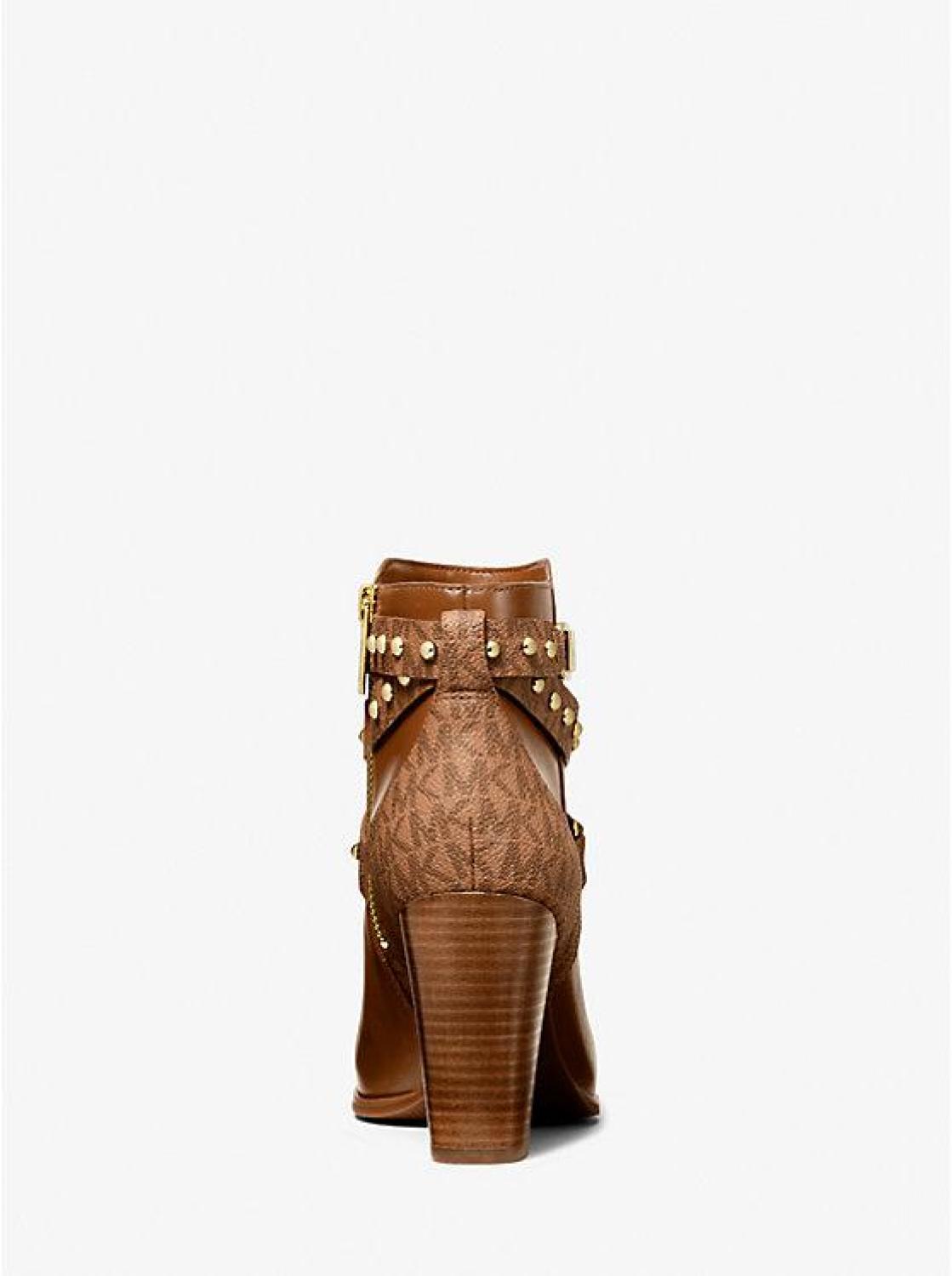 Kincaid Faux Leather and Studded Logo Ankle Boot