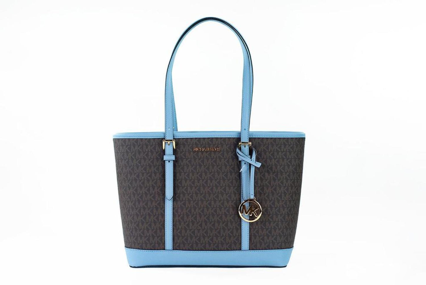 Michael Kors Jet Set Travel Small blue PVC Shoulder Tote Bag Women's Purse