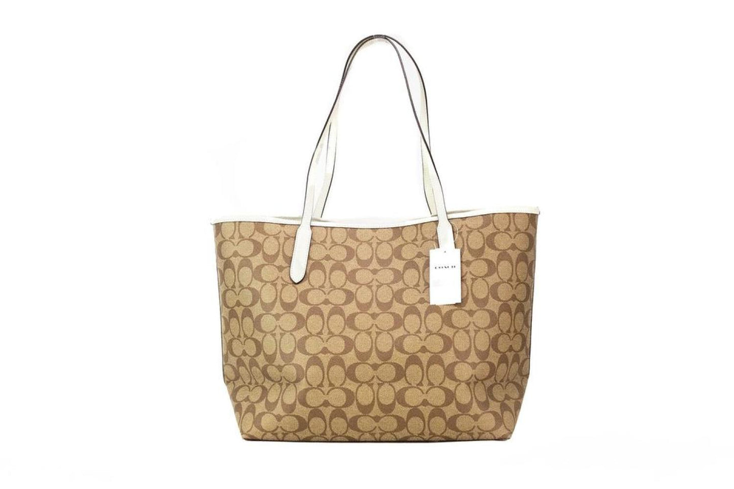 COACH Sage Coated Canvas City Tote Shoulder Handbag Women's Purse