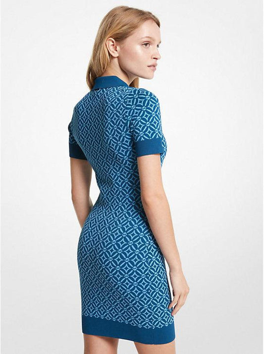 Logo Jacquard Polo Dress