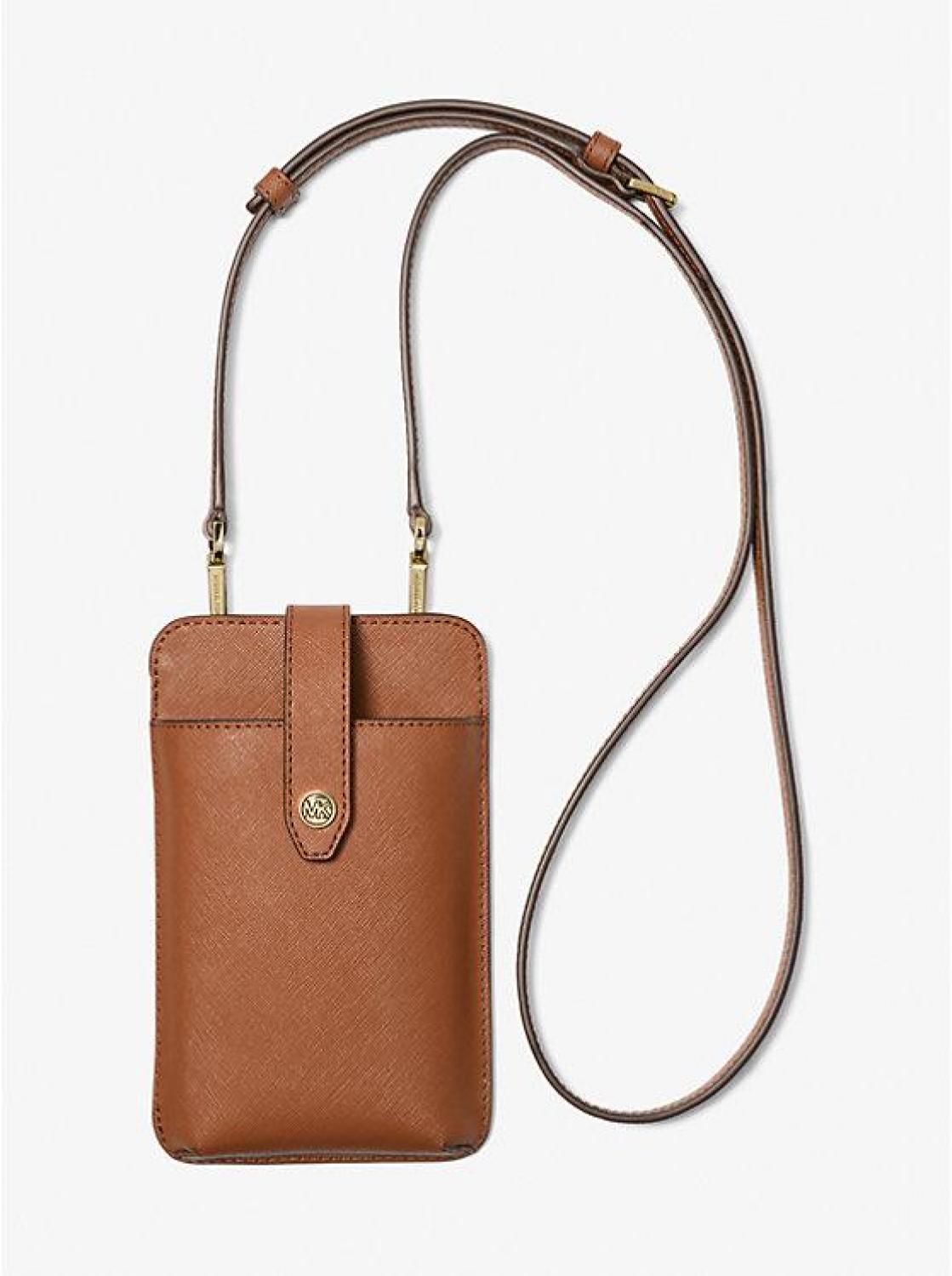 Saffiano Leather Smartphone Crossbody Bag