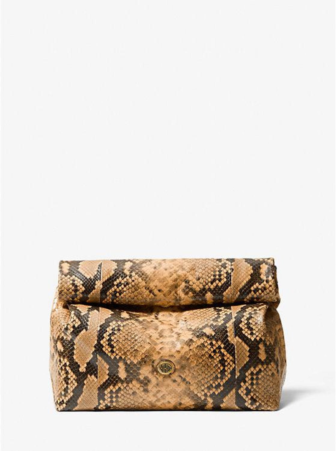 Monogramme Python Embossed Lunch Bag Clutch