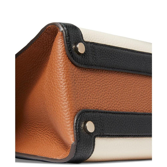 Knott Colorblocked Pebbled Leather Medium Zip Top Satchel