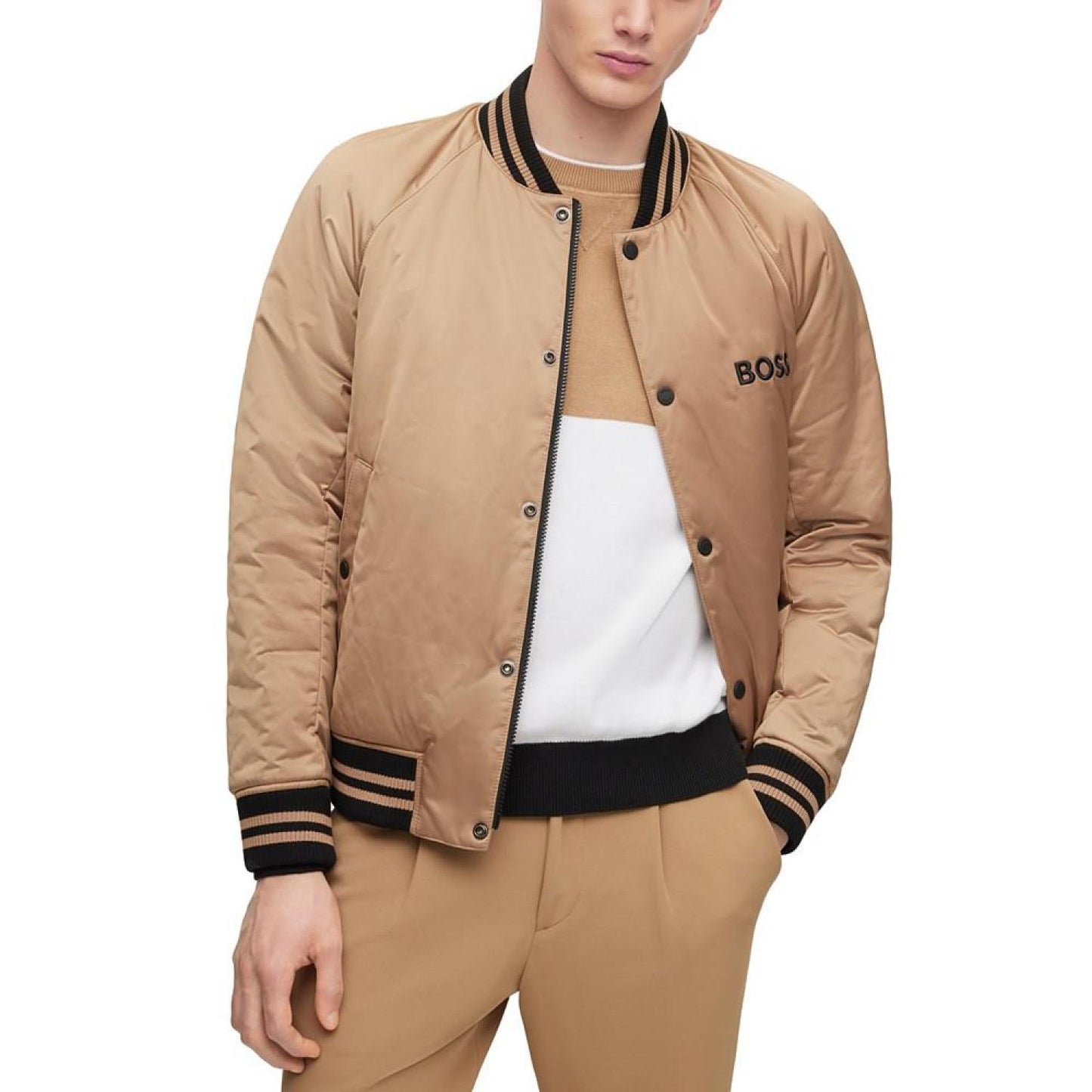 Men's Branded Satin Bomber Jacket