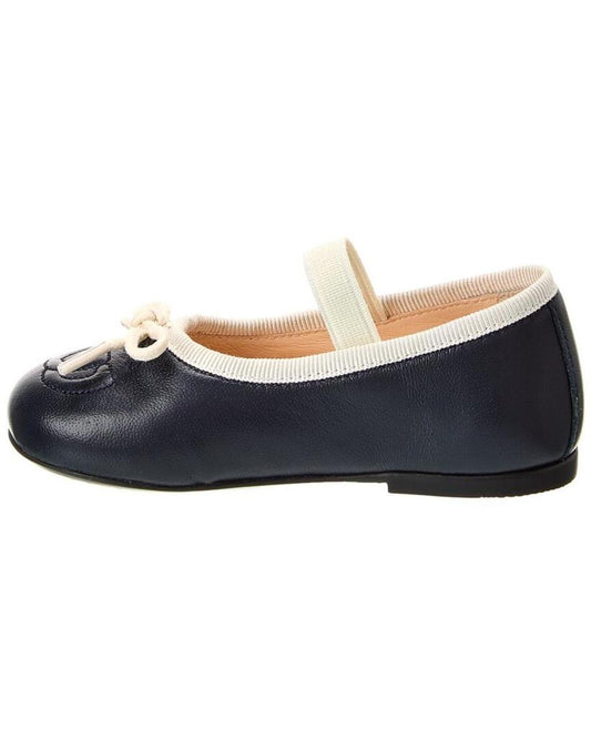 Gucci Double G Leather Ballet Flat