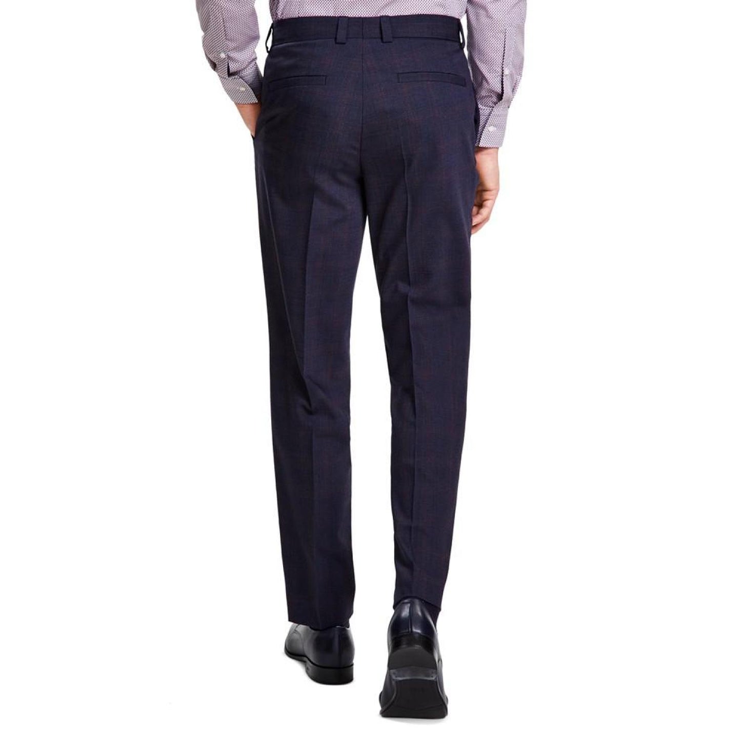 Men's Modern-Fit Wool Blend Check Suit Trousers