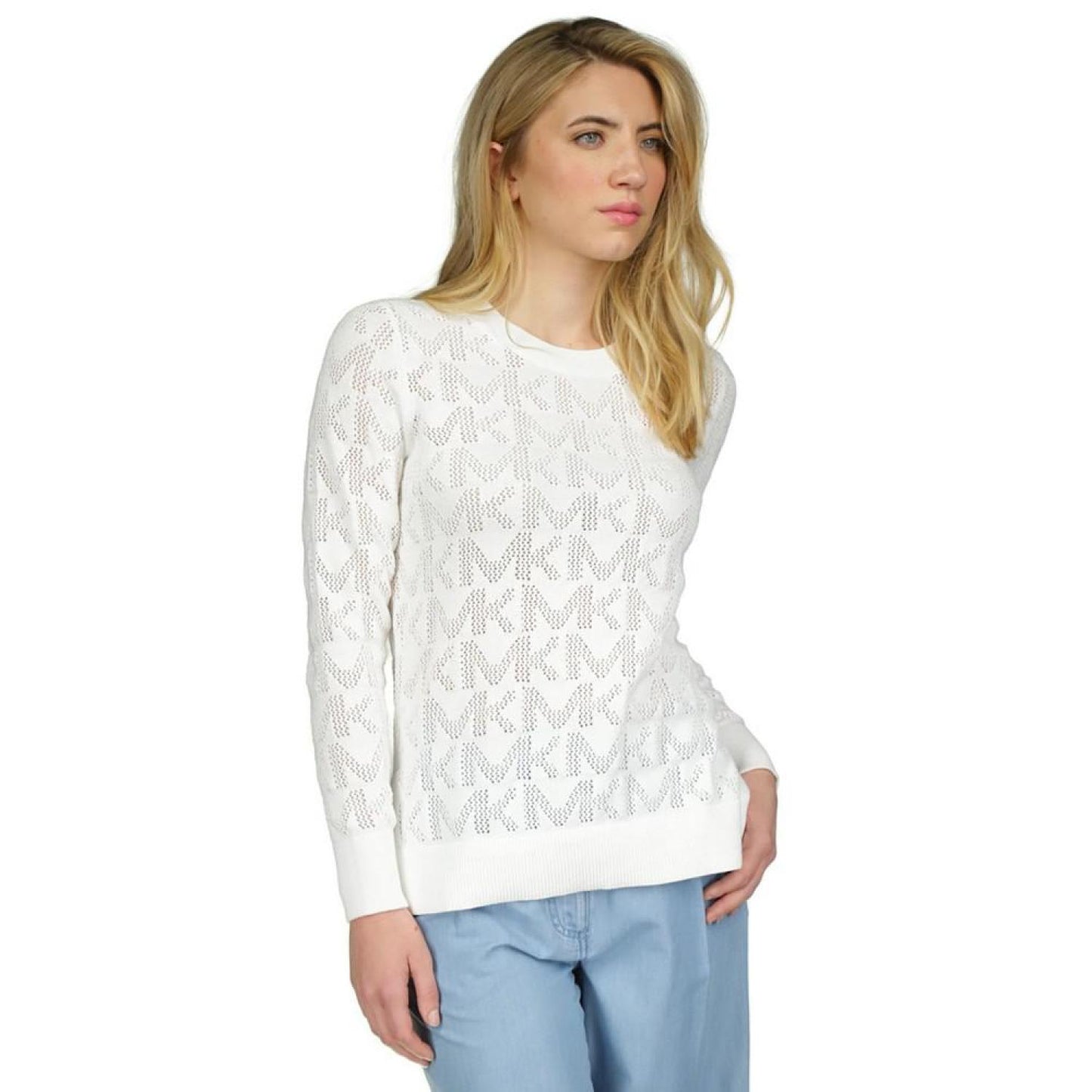 Women's MK Mesh-Stitch Sweater, Regular & Petite