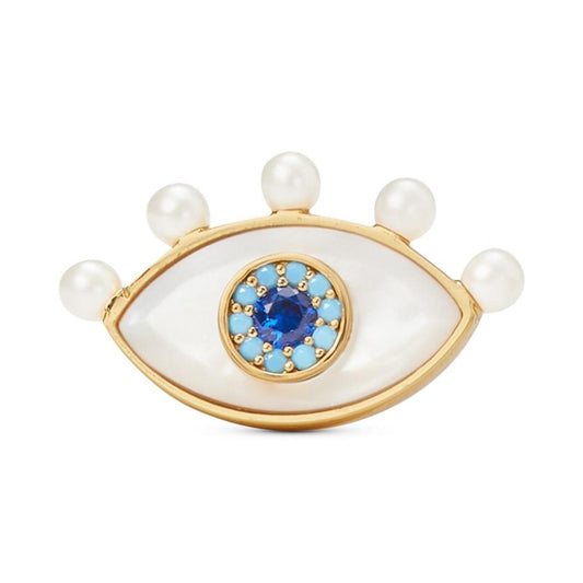 Gold-Tone Mixed Stone Evil Eye Statement Stud Earrings