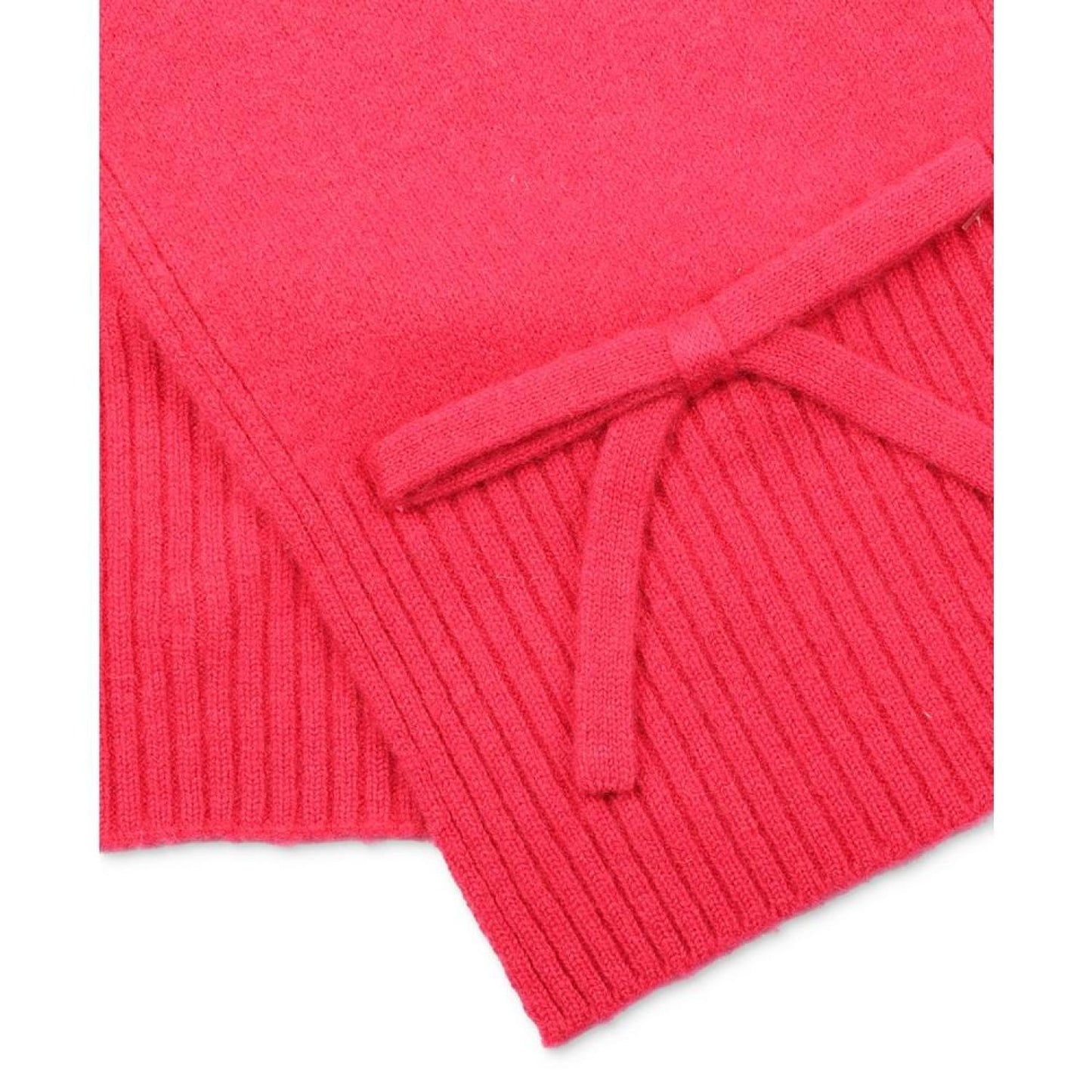 Women's Bow Ribbed-Trim Knit Scarf
