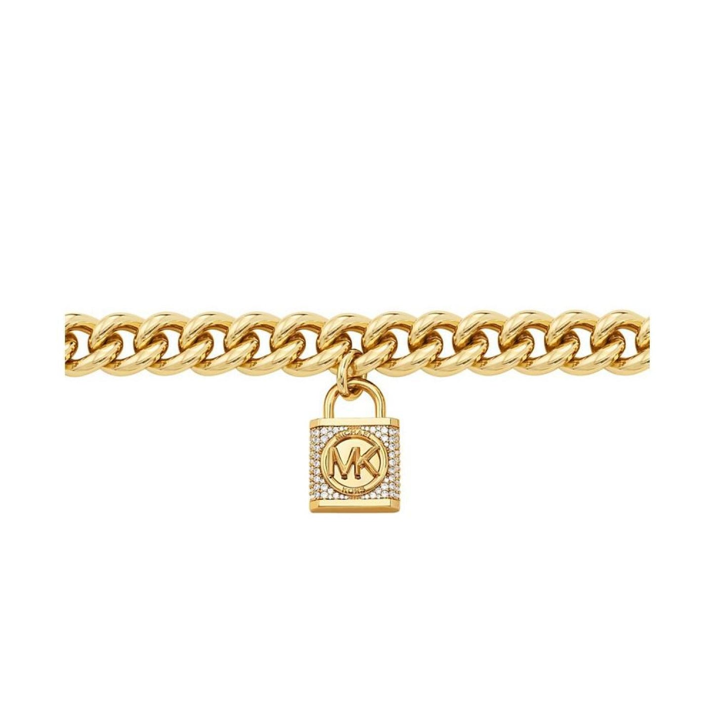 Statement Cubic Zirconia Pave Lock Chain Necklace