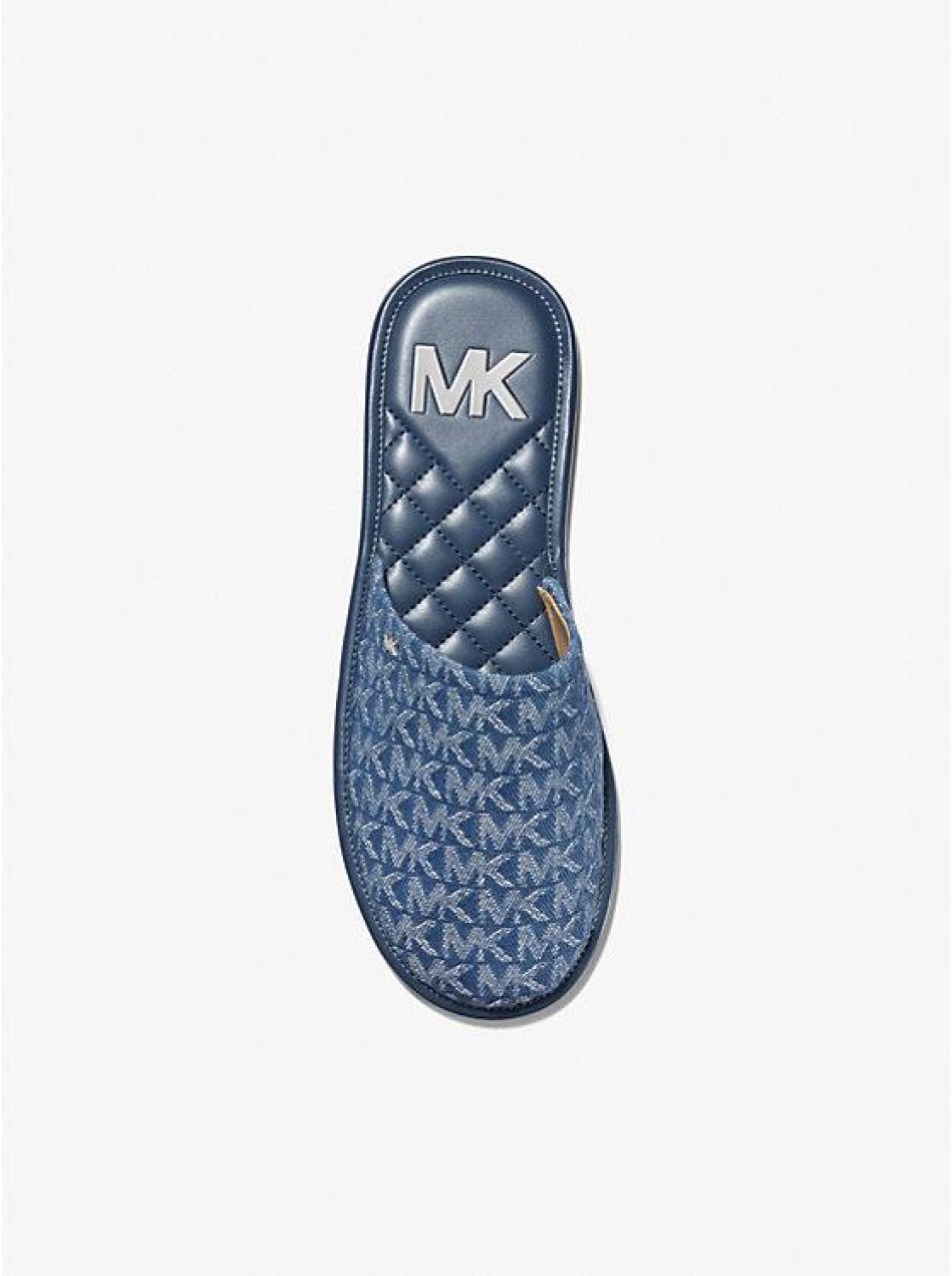 Thea Signature Logo Denim Jacquard Mule