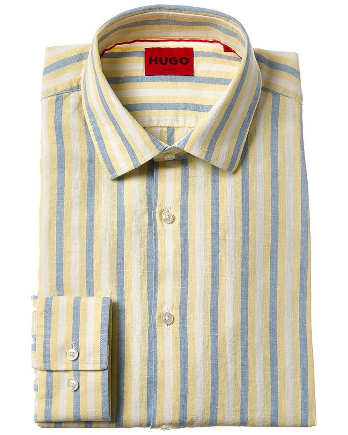 hugo boss striped dress shirt BOSS - Striped Cotton Dress Shirt, Slim Fit | Ismo