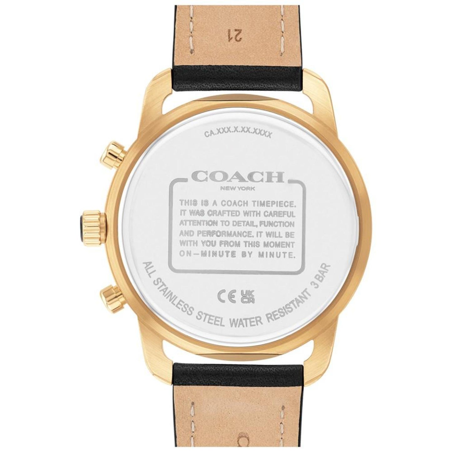 Men's Cruiser Black Leather Strap Watch, 44mm