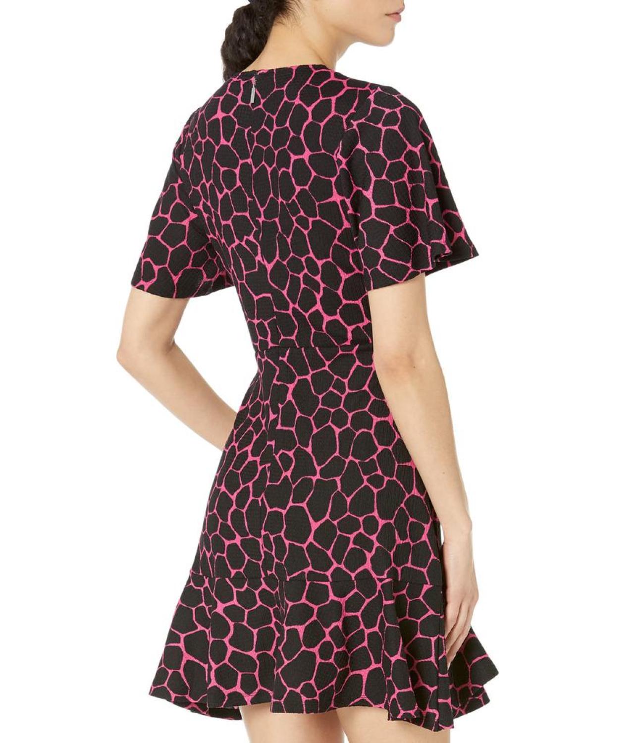 Giraffe Flutter Mini Wrap Dress